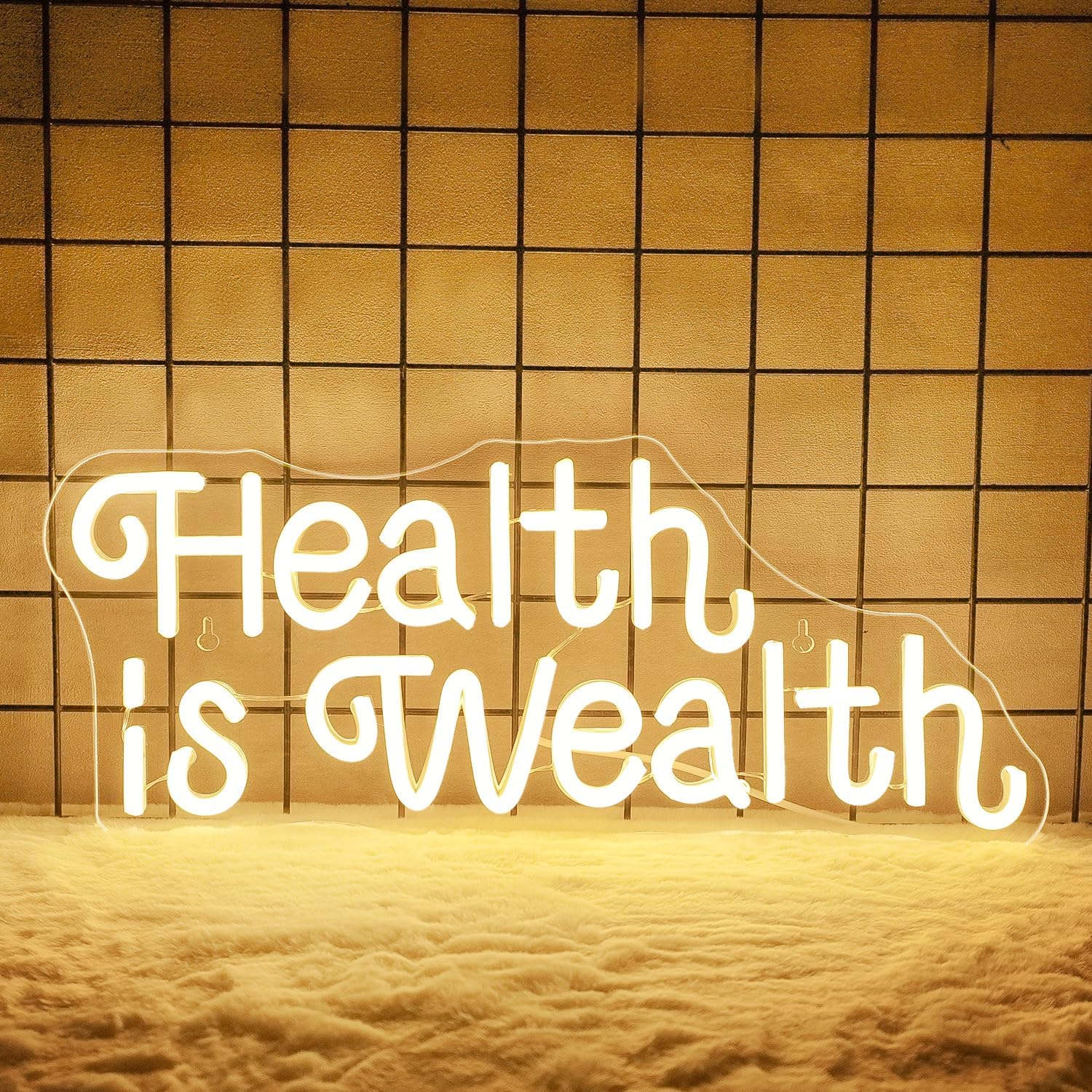สุขภาพคือความมั่งคั่ง ป้ายไฟนี - Health Wellness Yoga บทวิจารณ์และราคา
